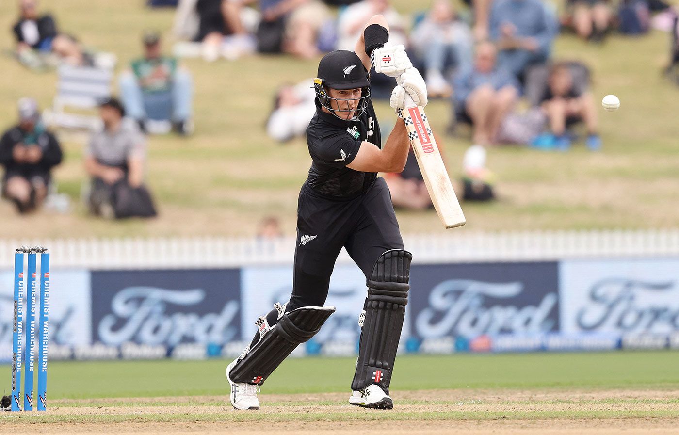 Mitchell Hay drives down the ground