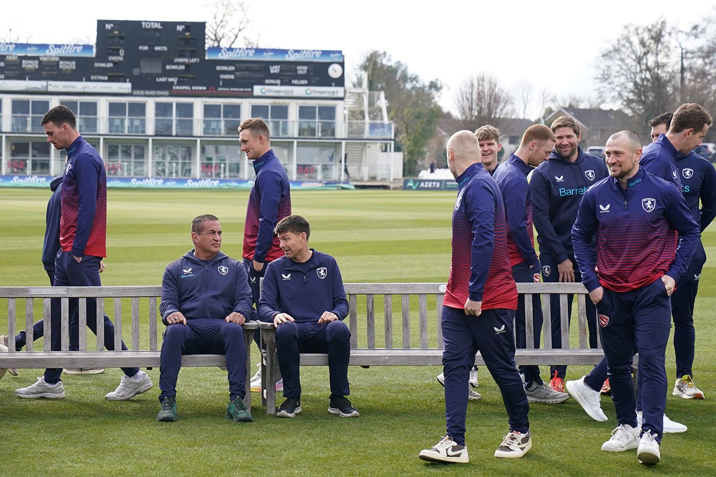 Adam Hollioake and Simon Cook at the pre-season photo op