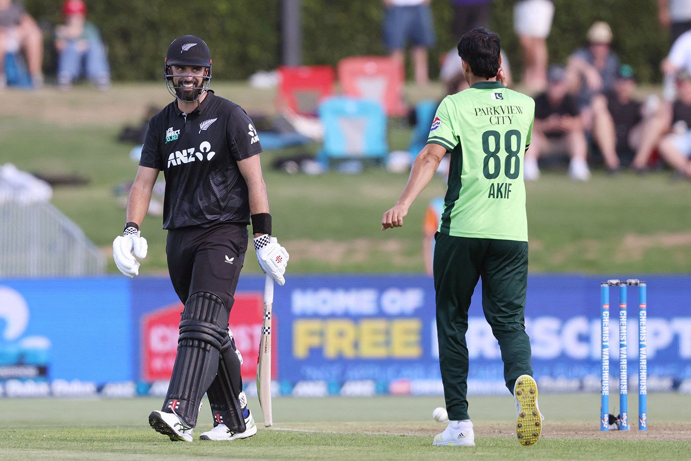 Akif Javed claimed Daryl Mitchell among his four wickets