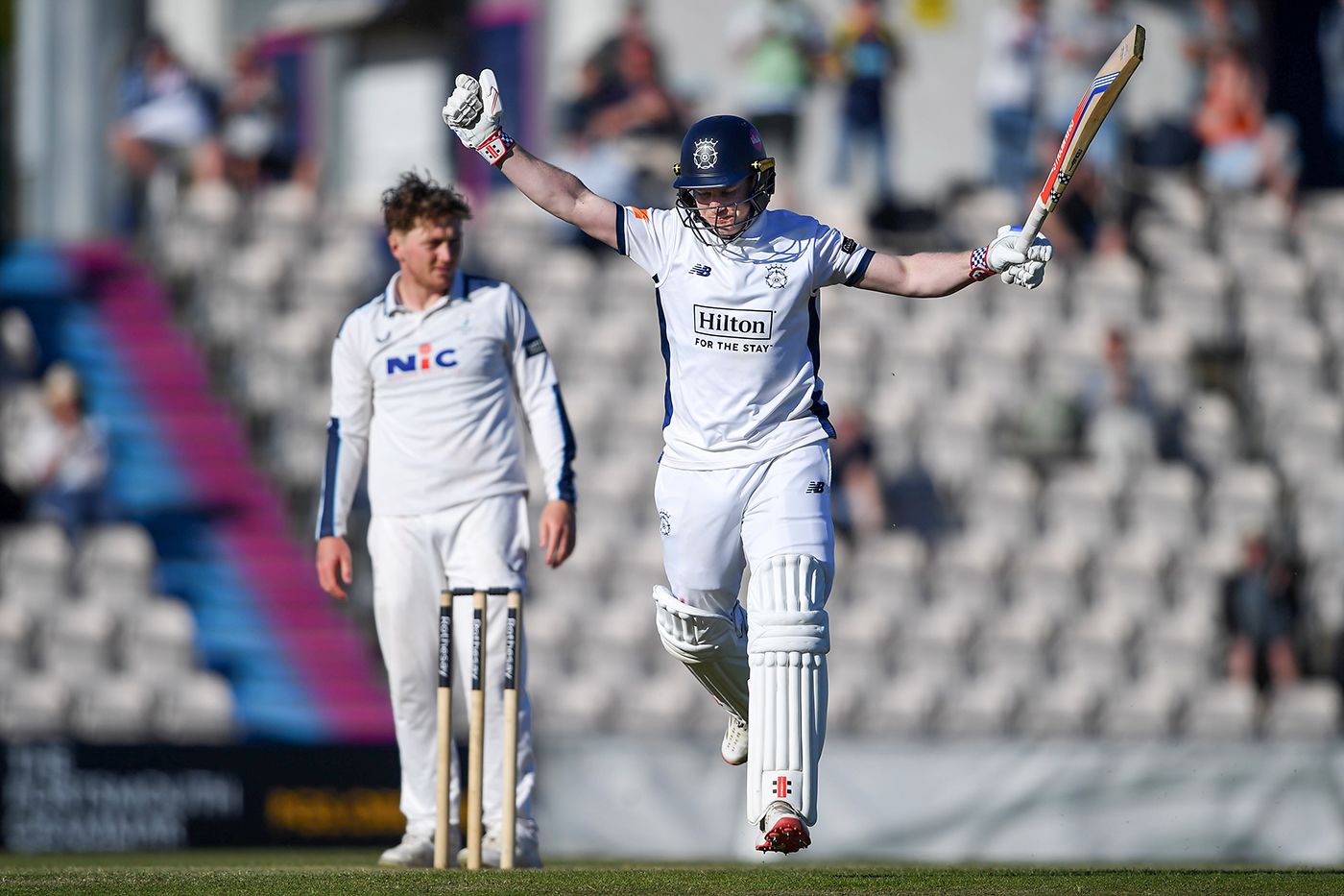 Ben Brown celebrates hitting the winning run