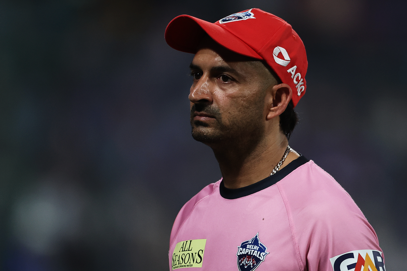 Mohit Sharma looks on