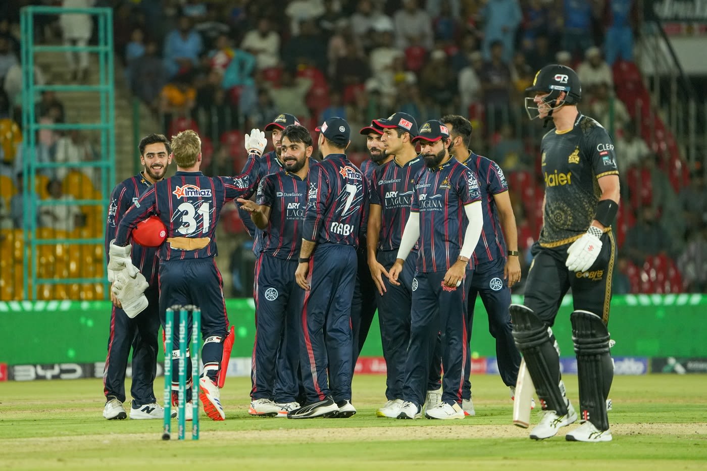Khushdil Shah finished with 3 for 20