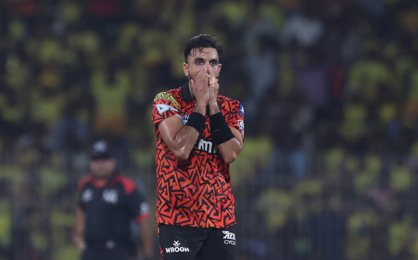 Harshal Patel reacts to Kamindu Mendis' sensational catch