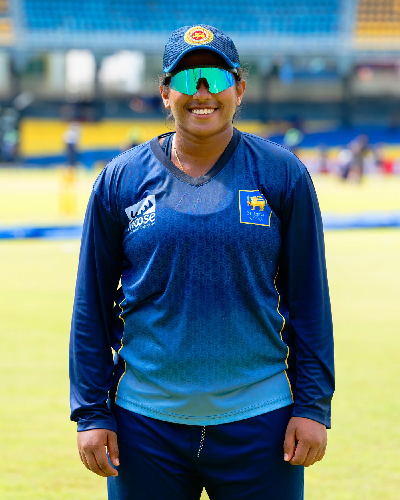 Dewmi Vihanga poses with her ODI cap