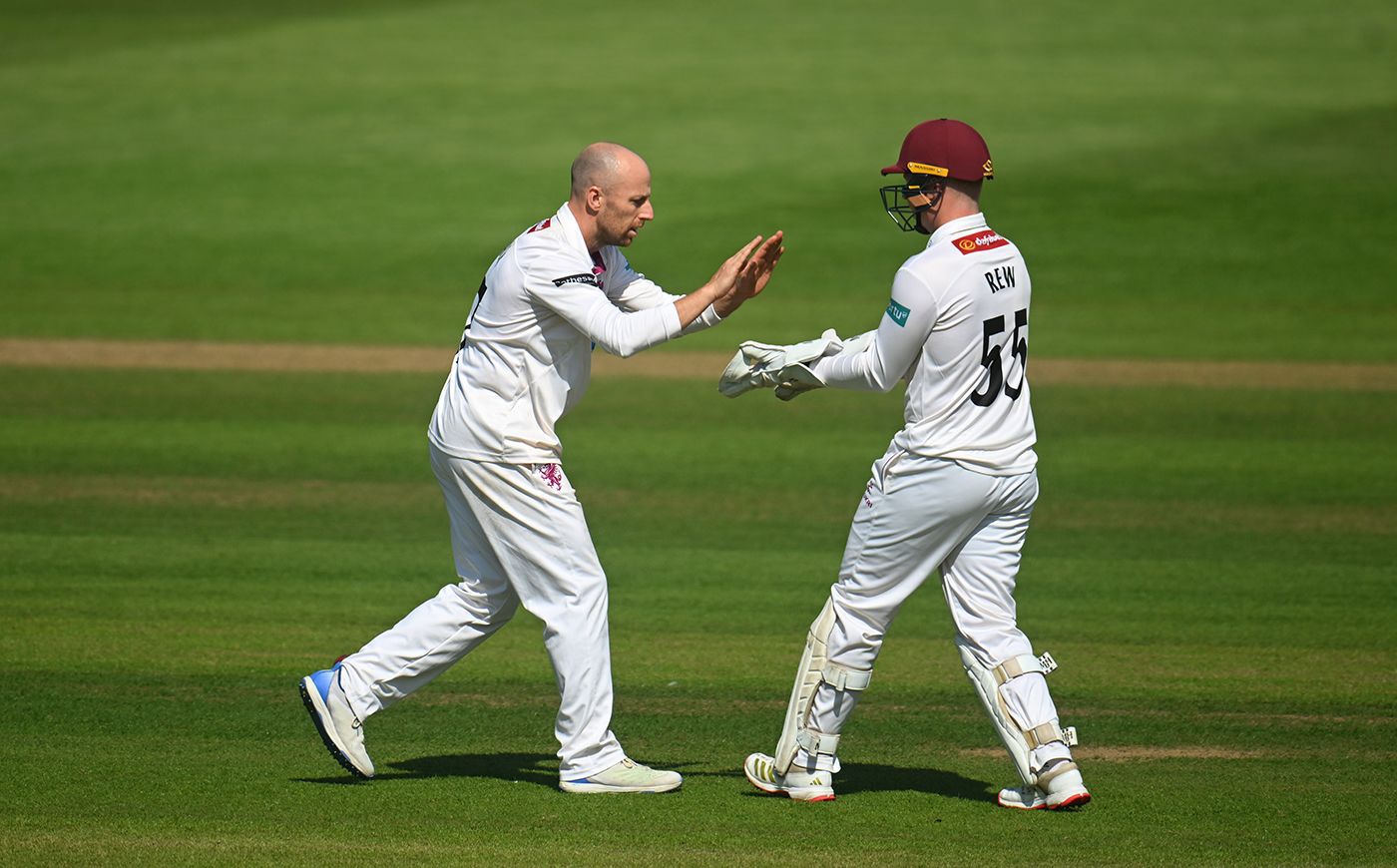 Jack Leach chipped away for the home side