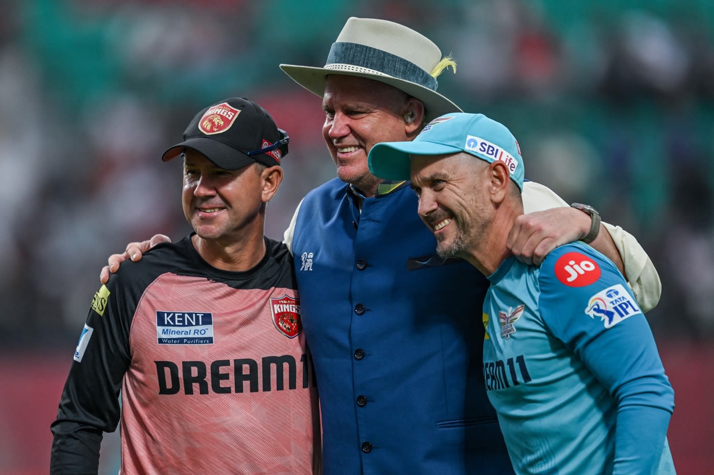 Aussies unite: Ricky Ponting, Matthew Hayden and Justin Langer pose for old time's sake