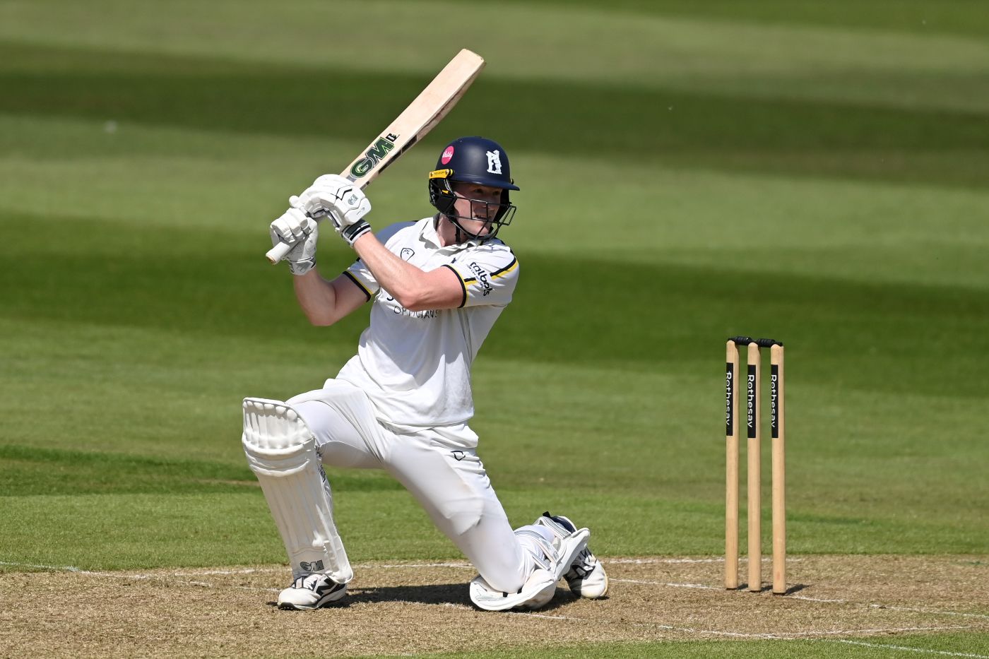 Rob Yates drives through the off side