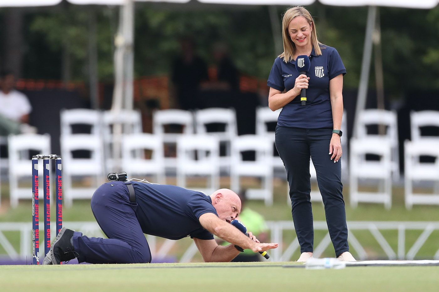 Danny Morrison gets a closer look at the pitch