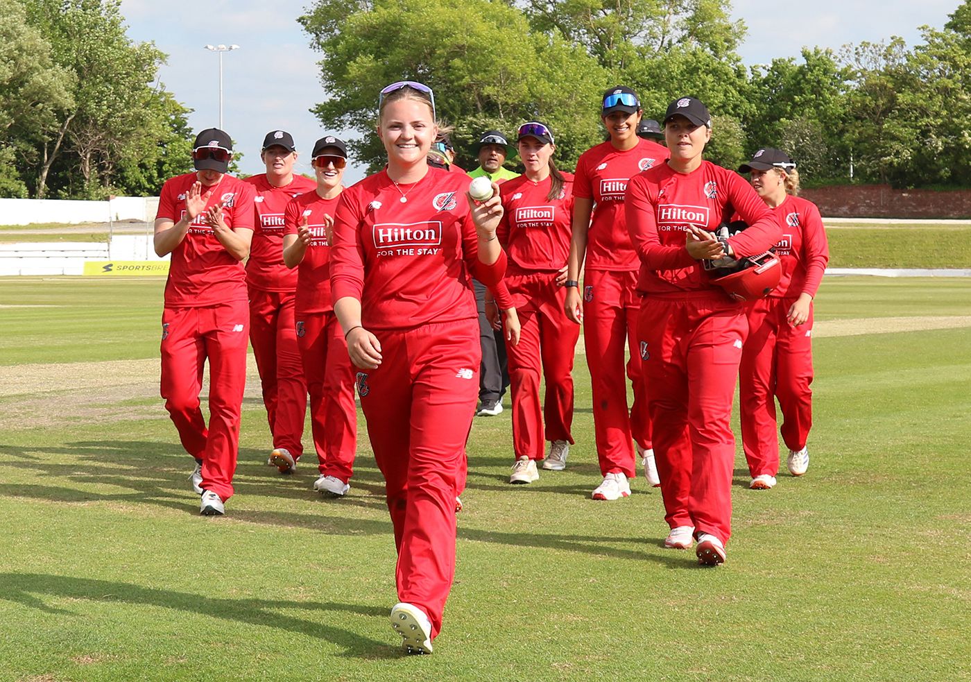 Sophie Morris celebrates her five wickets