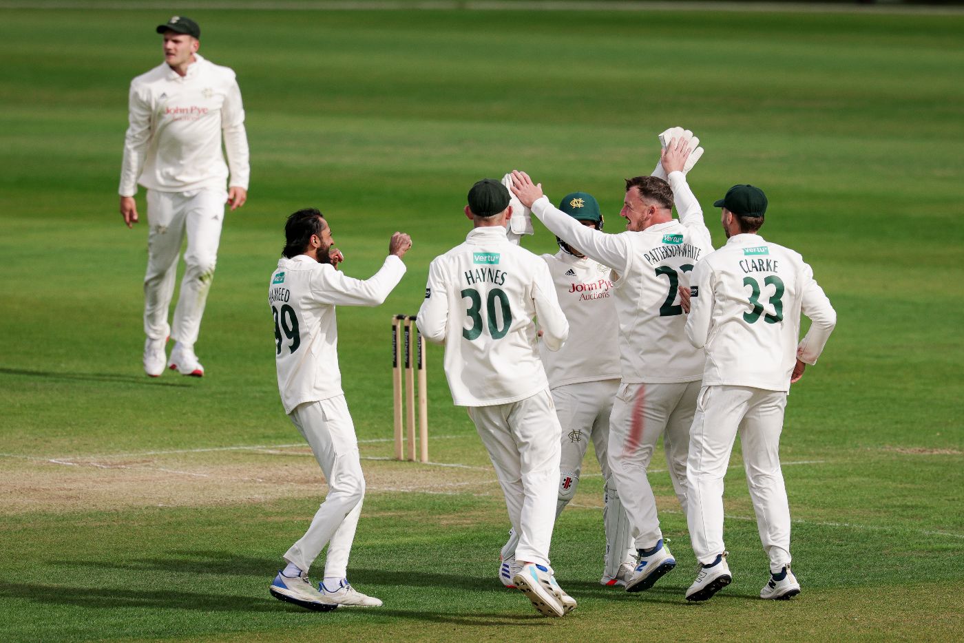 Liam Patterson-White took three wickets to tighten Nottinghamshire's grip