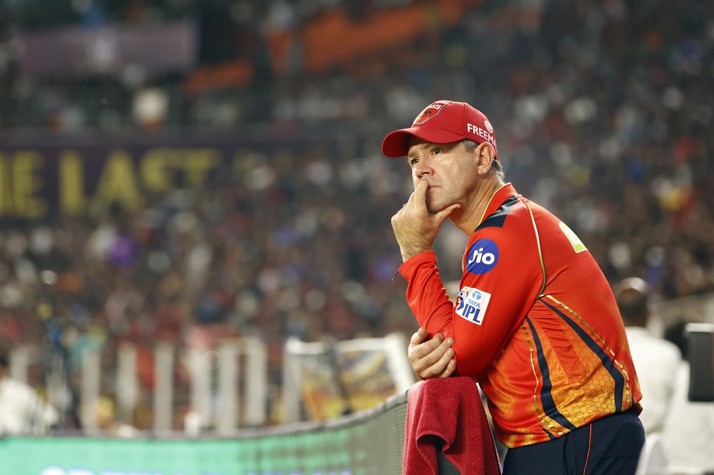 A pensive Ricky Ponting looks on