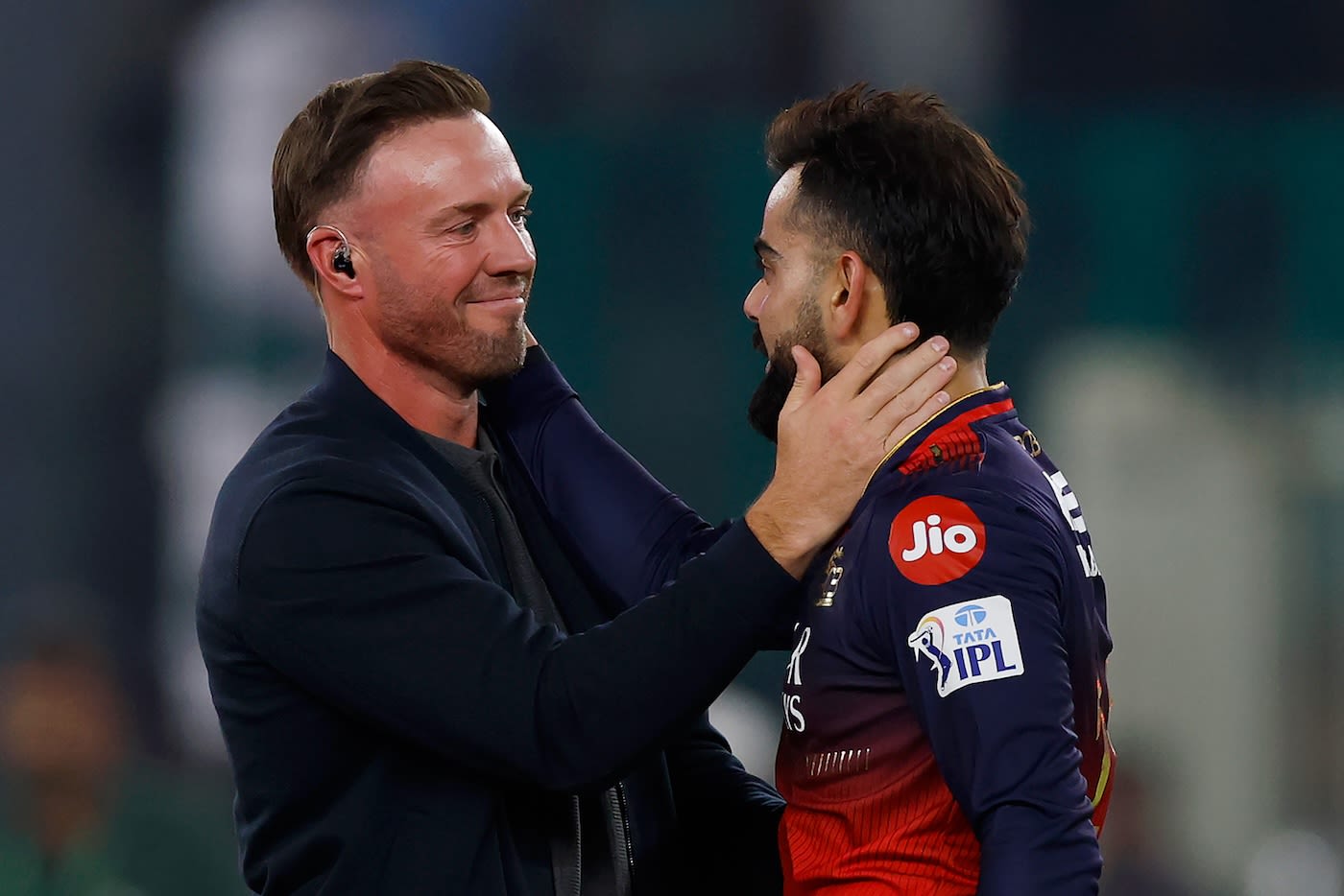 Virat Kohli went to celebrate with his close friend and former RCB mate AB de Villiers
