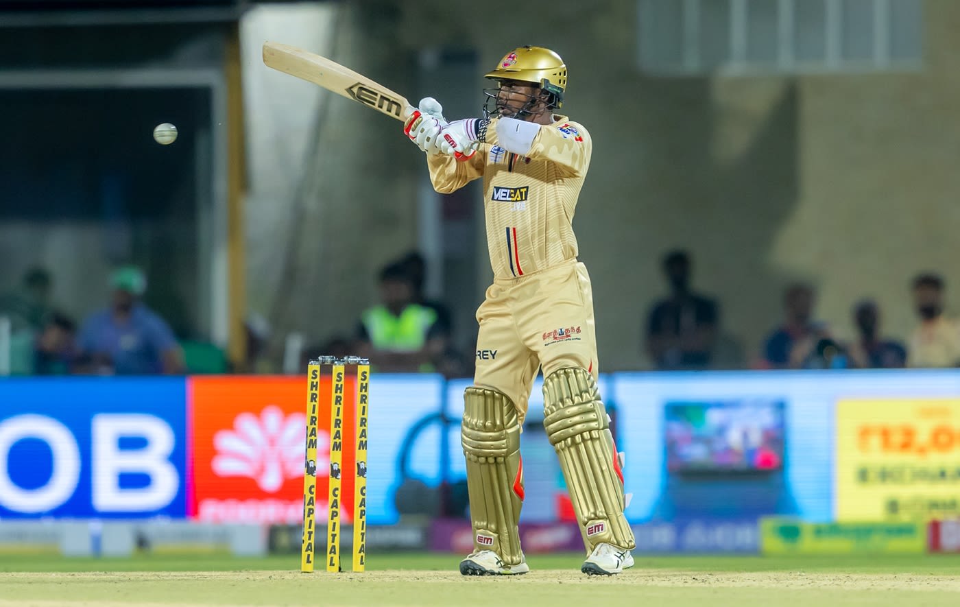 B Aparajith deals with a short ball