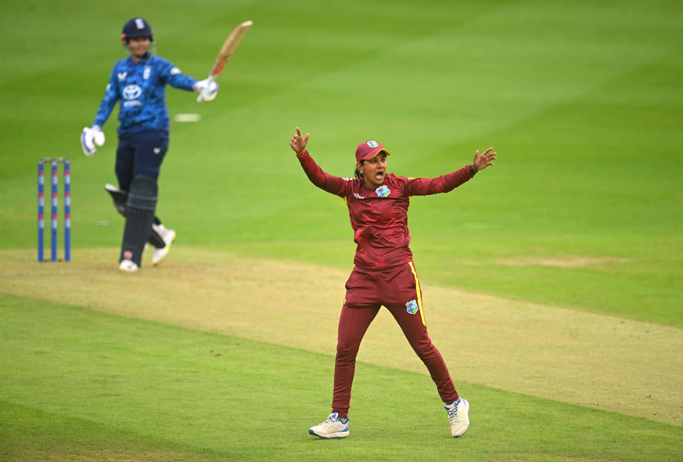 Sophia Dunkley fell lbw to Karishma Ramharack