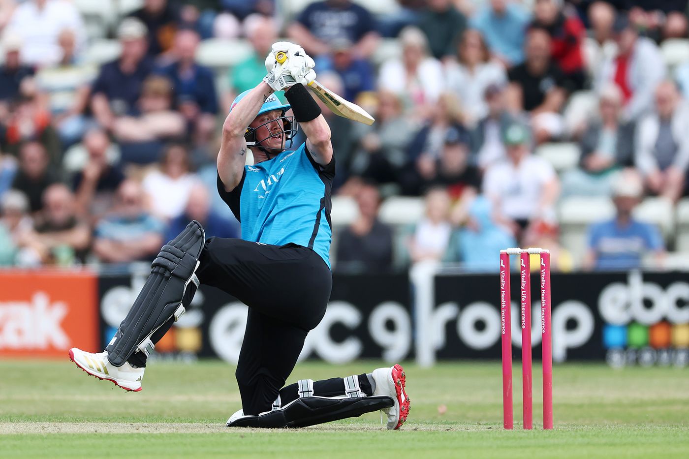 Adam Hose gets into an unconventional position