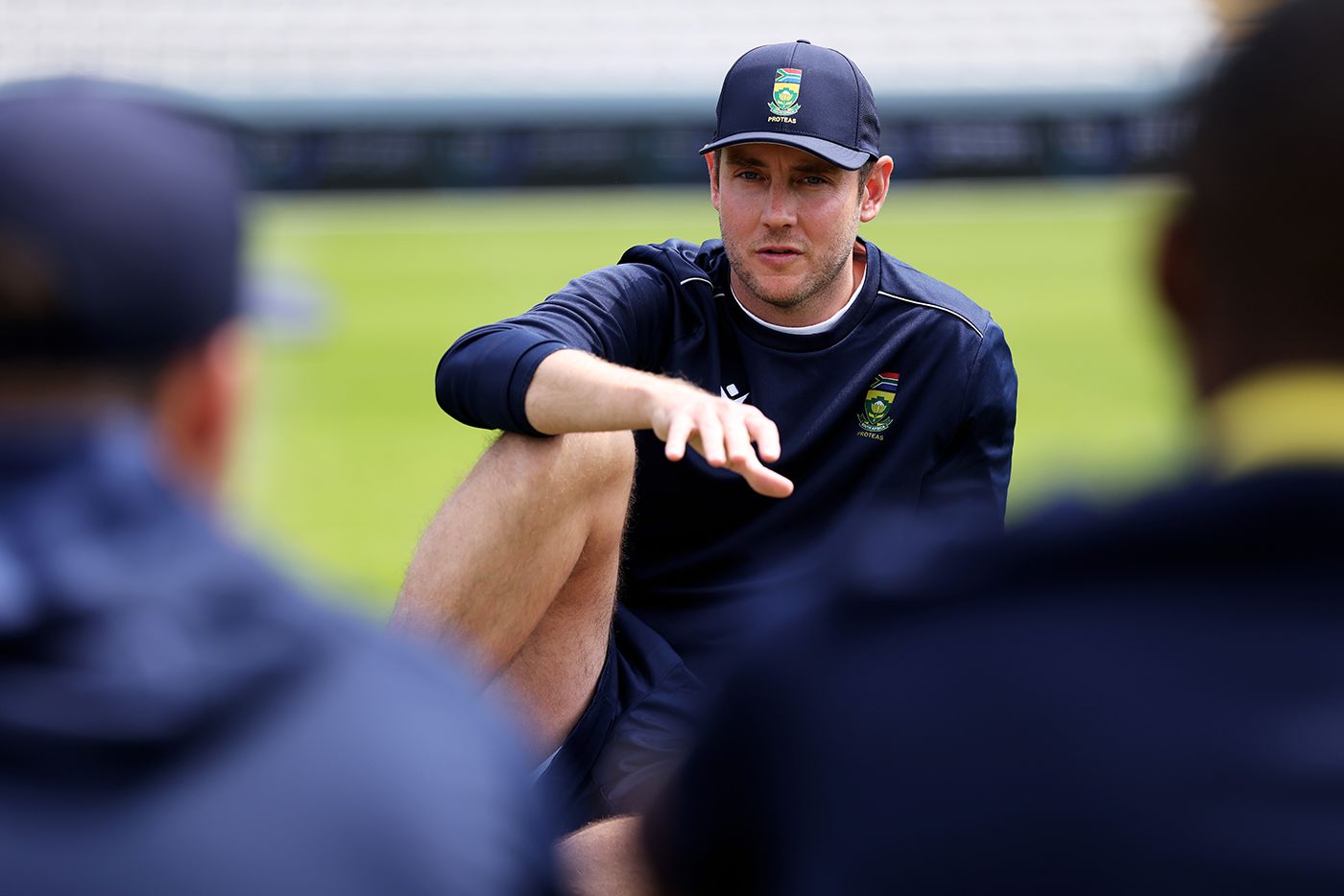 Stuart Broad imparts some knowledge in his role as South Africa consultant