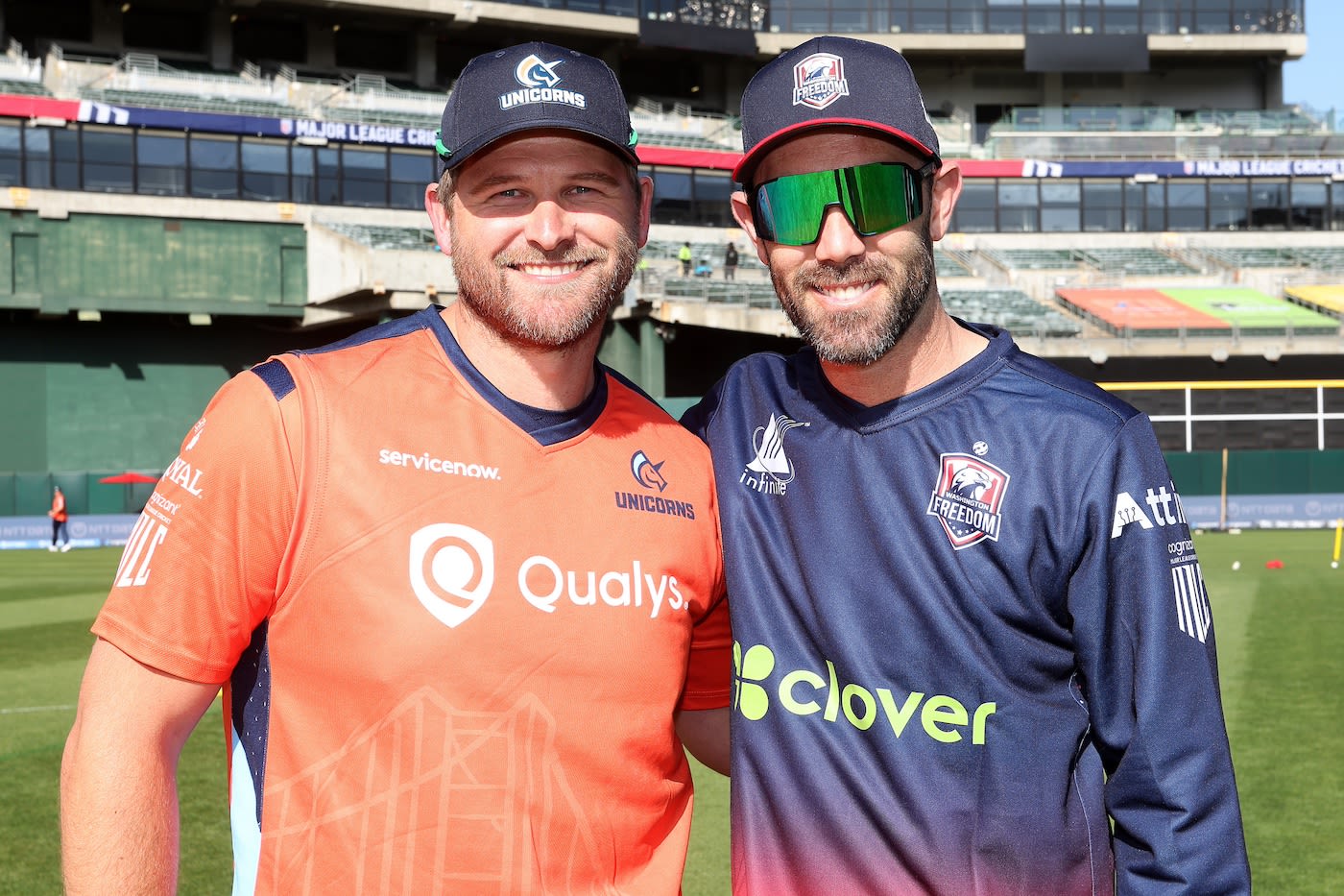 Corey Anderson and Glenn Maxwell, the two captains, at the toss