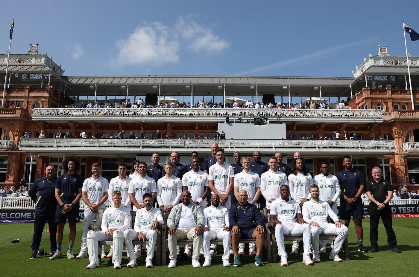 South Africa's players and support staff get clicked at the WTC final