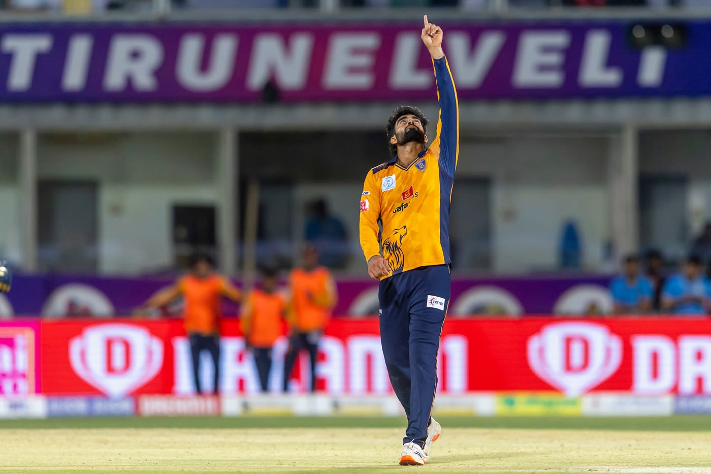 R Sonu Yadav celebrates a wicket