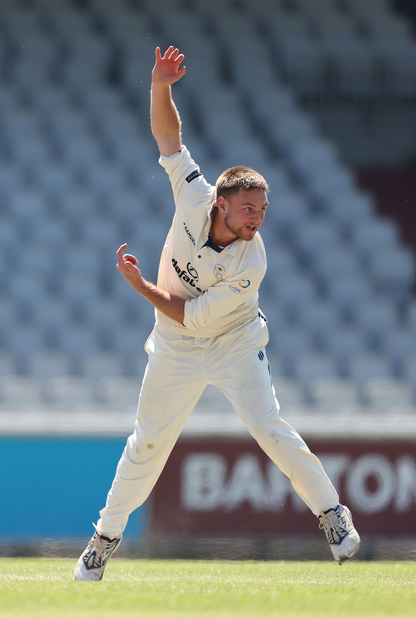 Jack Morley in his follow through