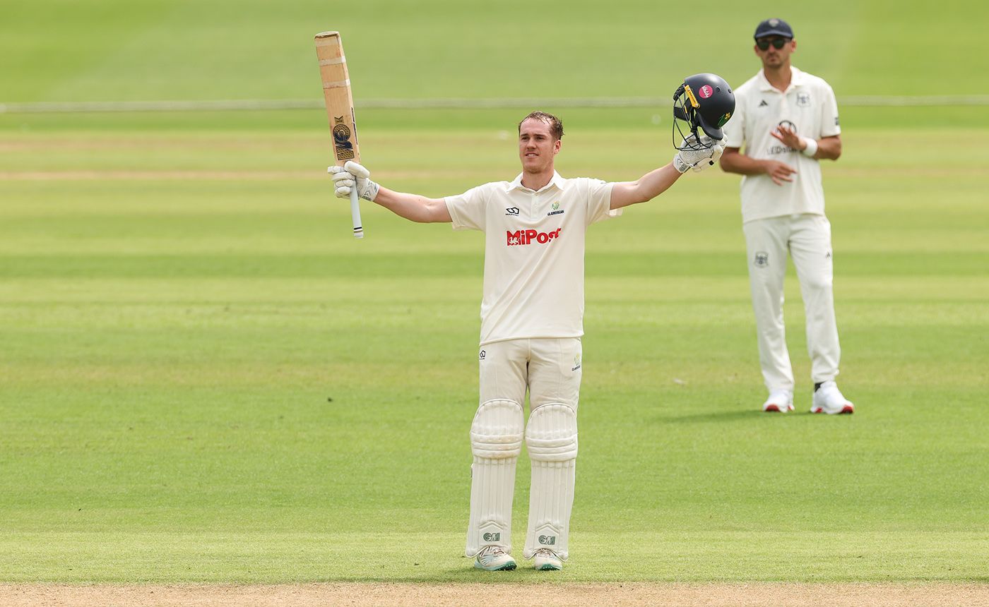 Ben Kellaway takes the applause for his century