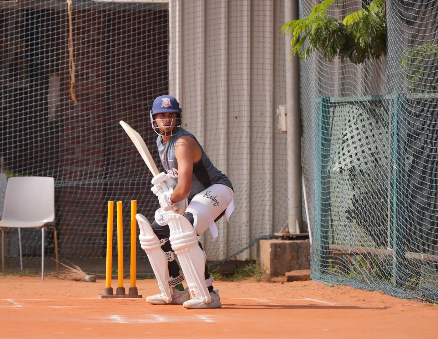 Adithya Ashok hones his batting skills at the Super Kings Academy in Chennai