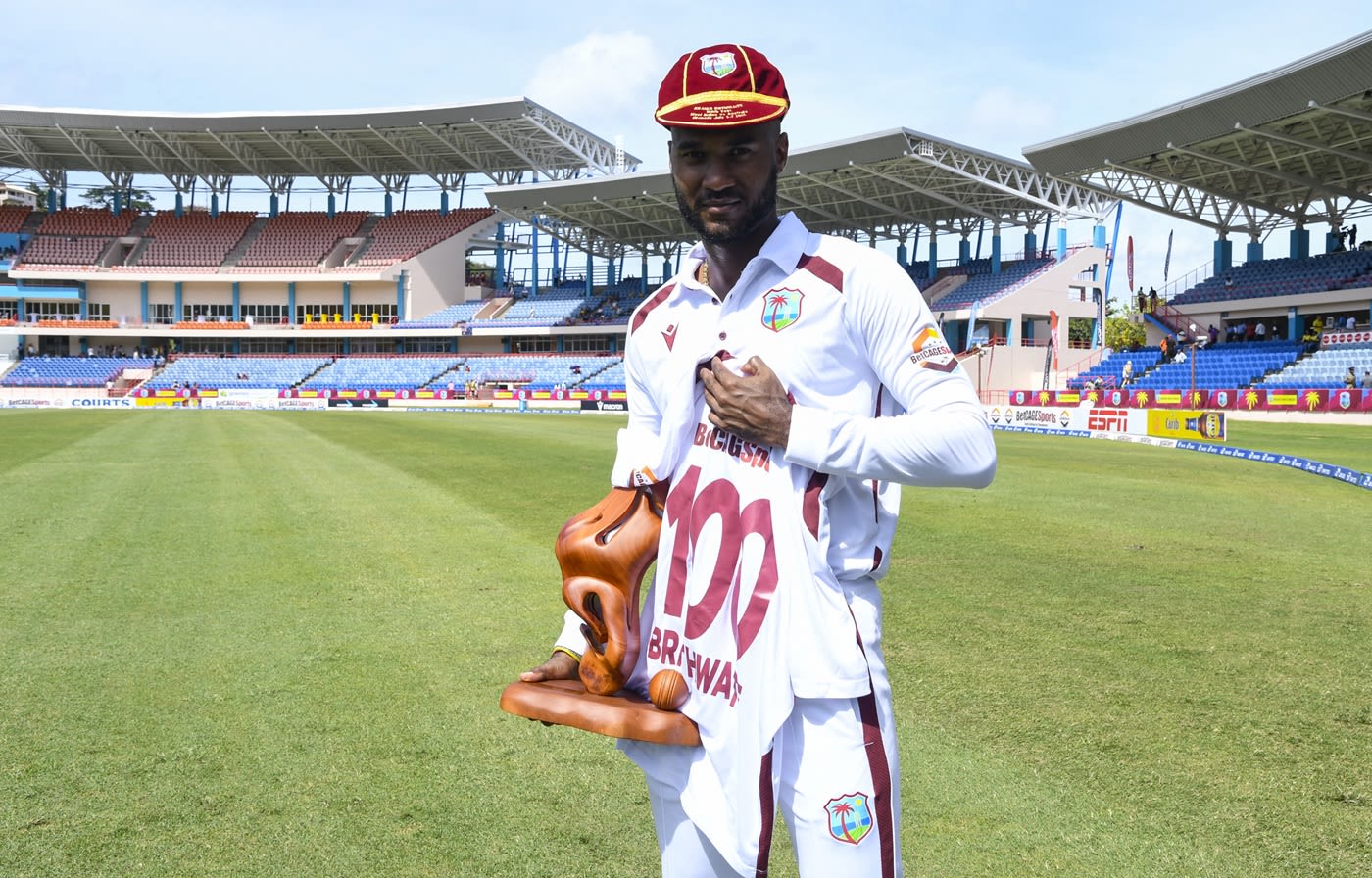 Kraigg Brathwaite became the tenth West Indian to reach 100 Tests