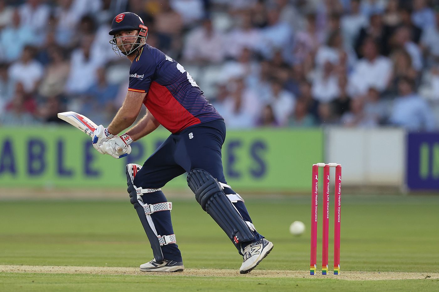 Paul Walter of Essex plays a shot 