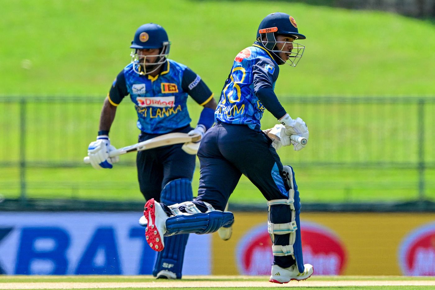 Pathum Nissanka and Nishan Madushka run between the wickets