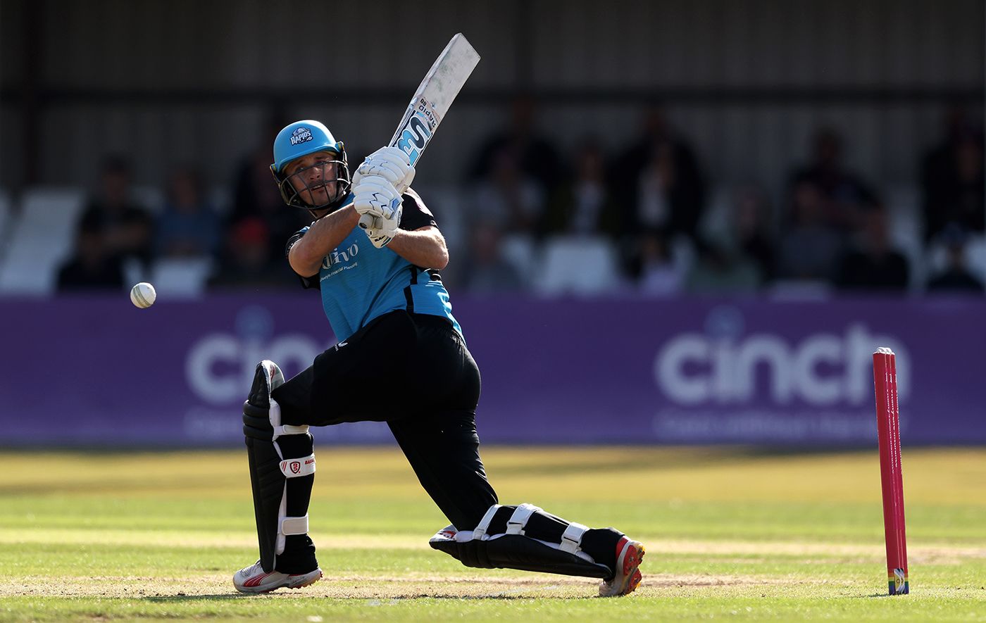 Gareth Roderick swings the ball leg side