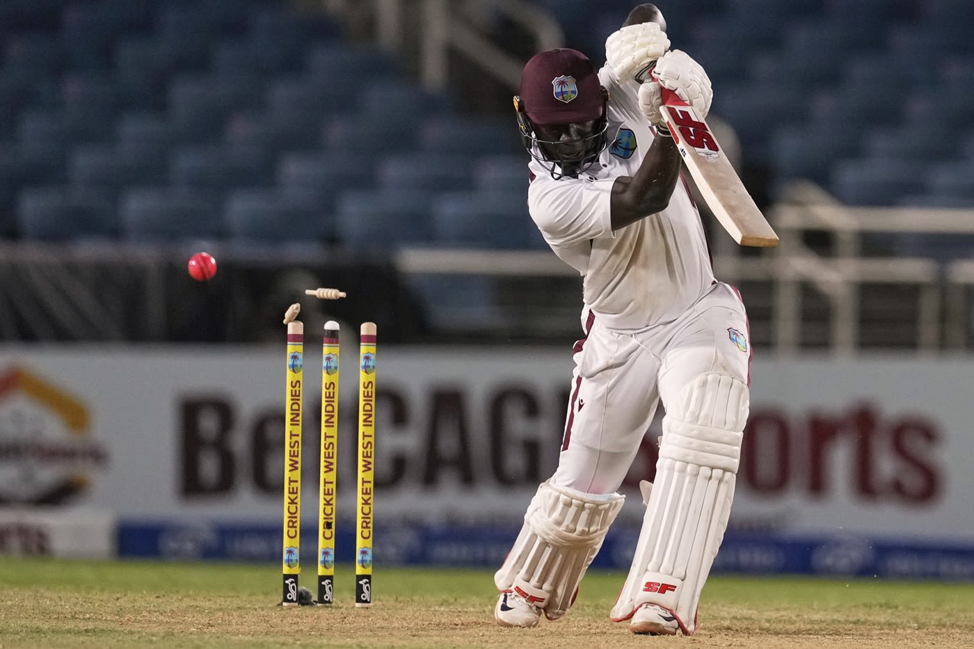 Kevlon Anderson was bowled in his maiden Test innings