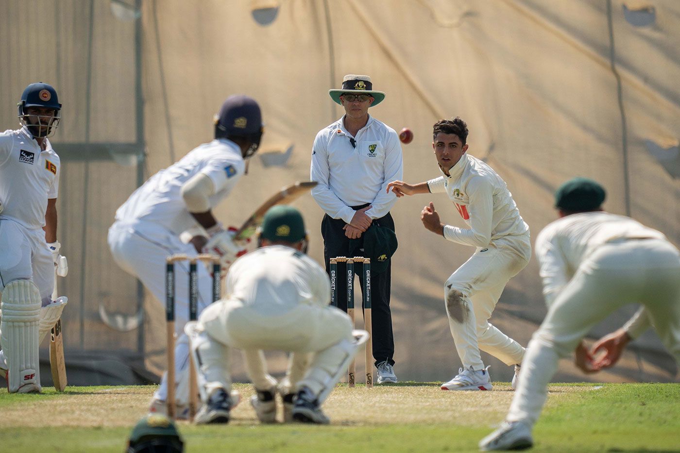 Zanden Jeh in action against Sri Lanka A