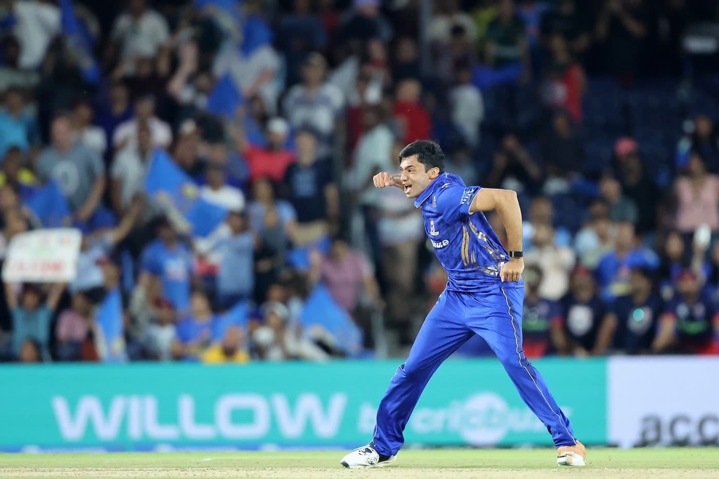 Rushil Ugarkar exults after the final delivery