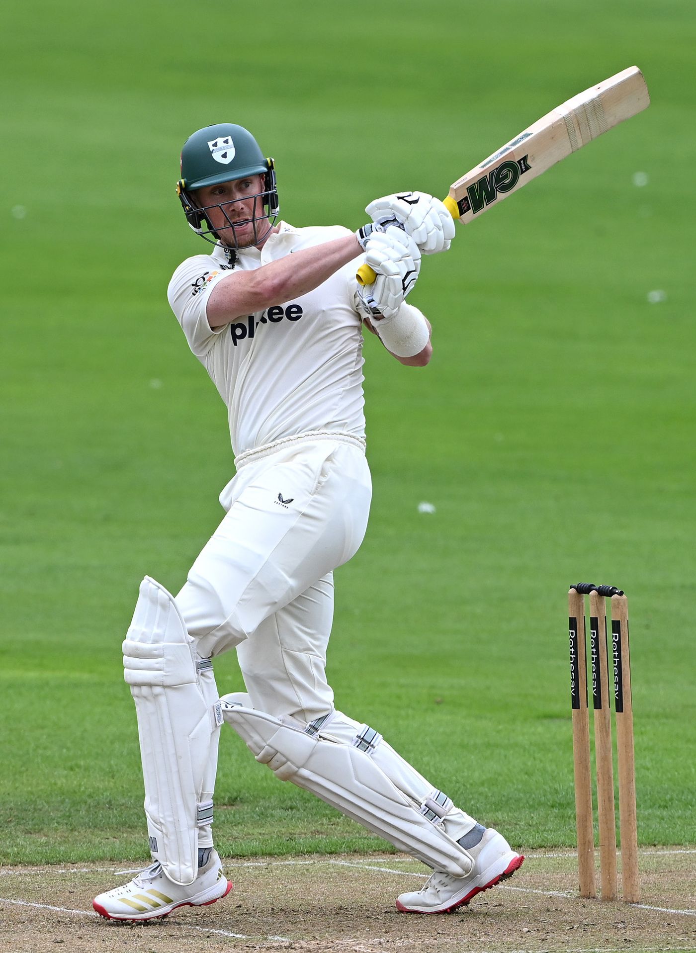 Adam Hose swings into the leg side