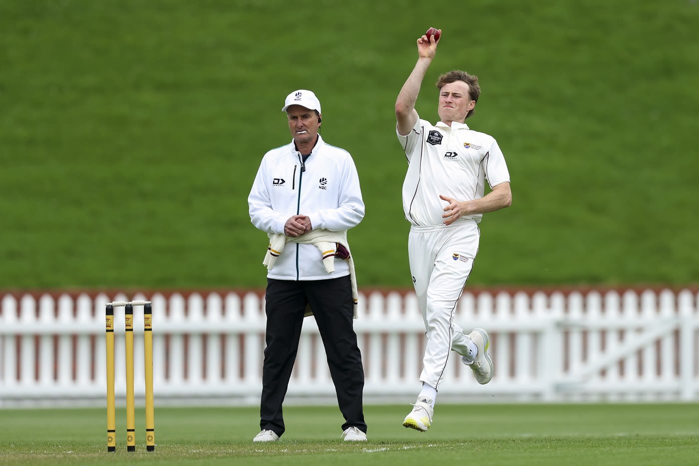 Matt Fisher in action in the Plunket Shield