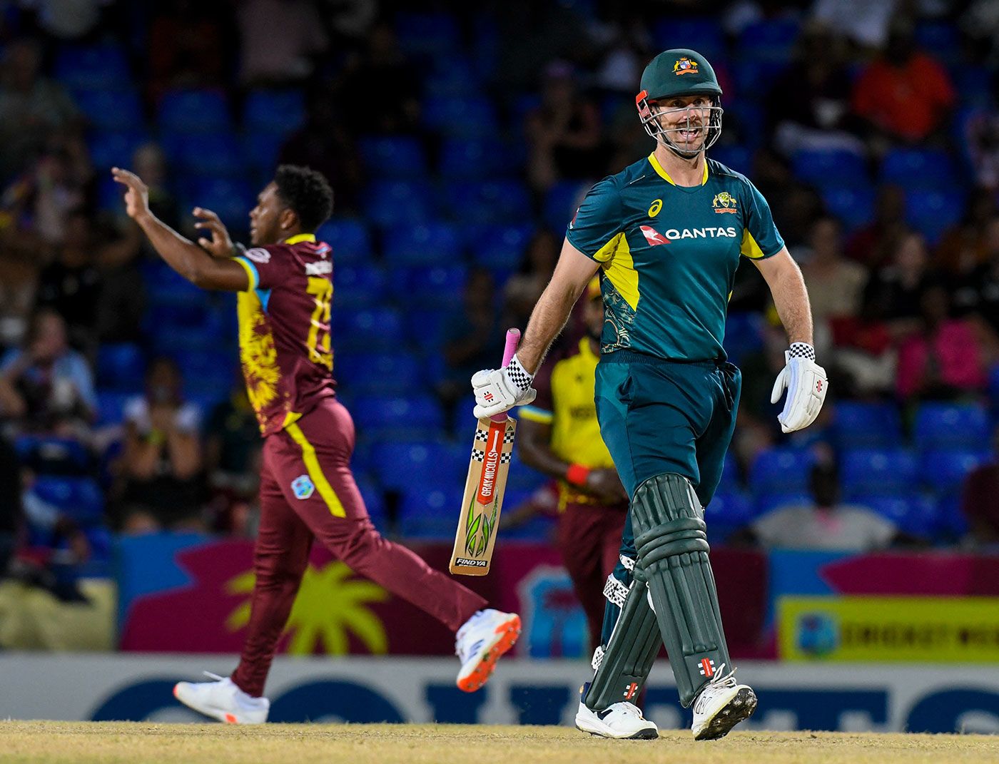 Mitchell Marsh was lbw for a duck but would have survived with a review