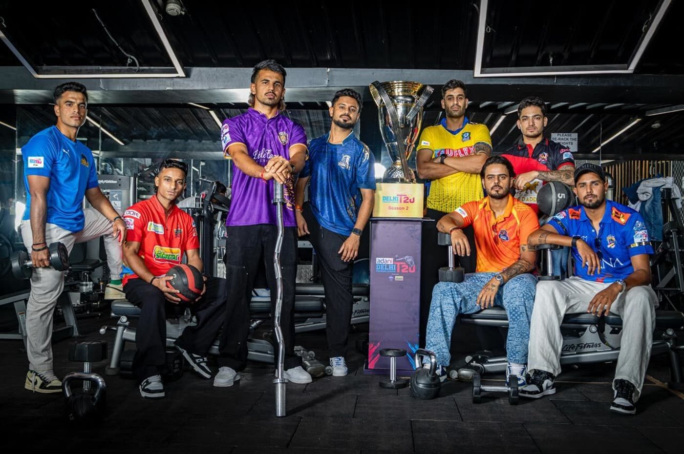 The eight captains of the Delhi Premier League (DPL) - Vansh Bedi, Ayush Badoni, Himmat Singh, Jonty Sidhu, Siddhanth Sharma, Anuj Rawat, Nitish Rana and Harshit Rana