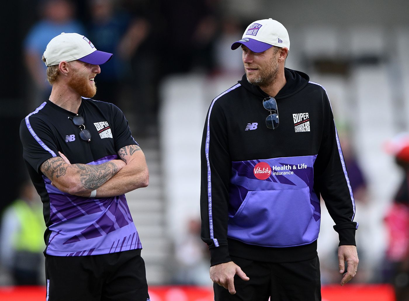 Ben Stokes and Andrew Flintoff share a lighter moment