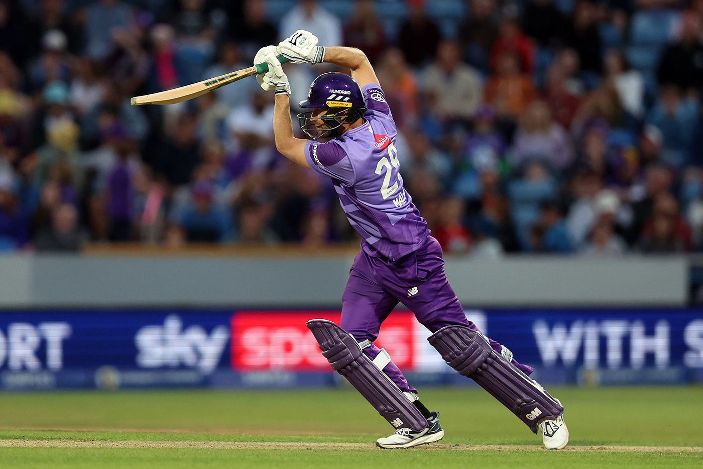 Dawid Malan steps into a drive