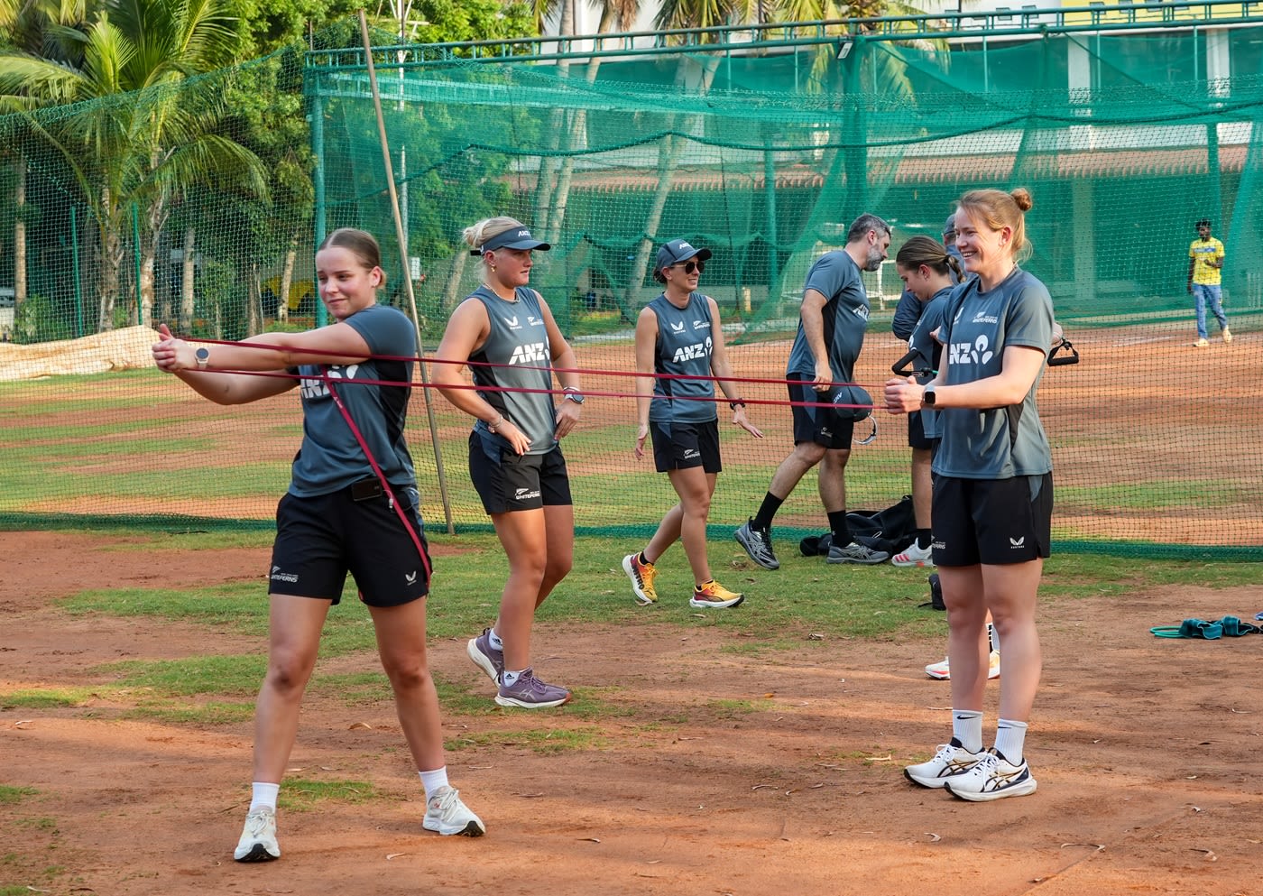 New Zealand players train at the Super Kings Academy ahead of the Women's ODI World Cup later this year