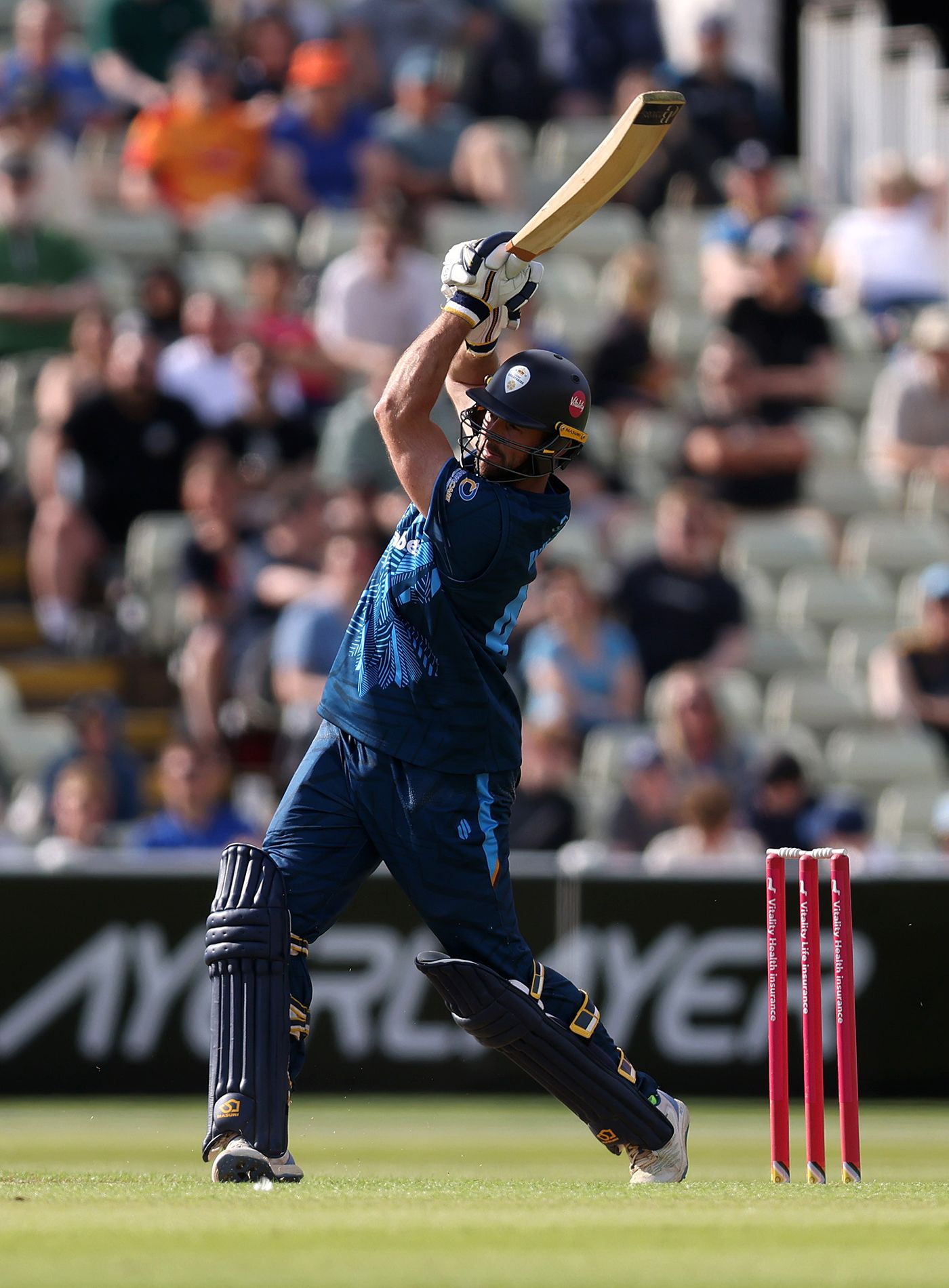 Ross Whiteley smokes one down the ground