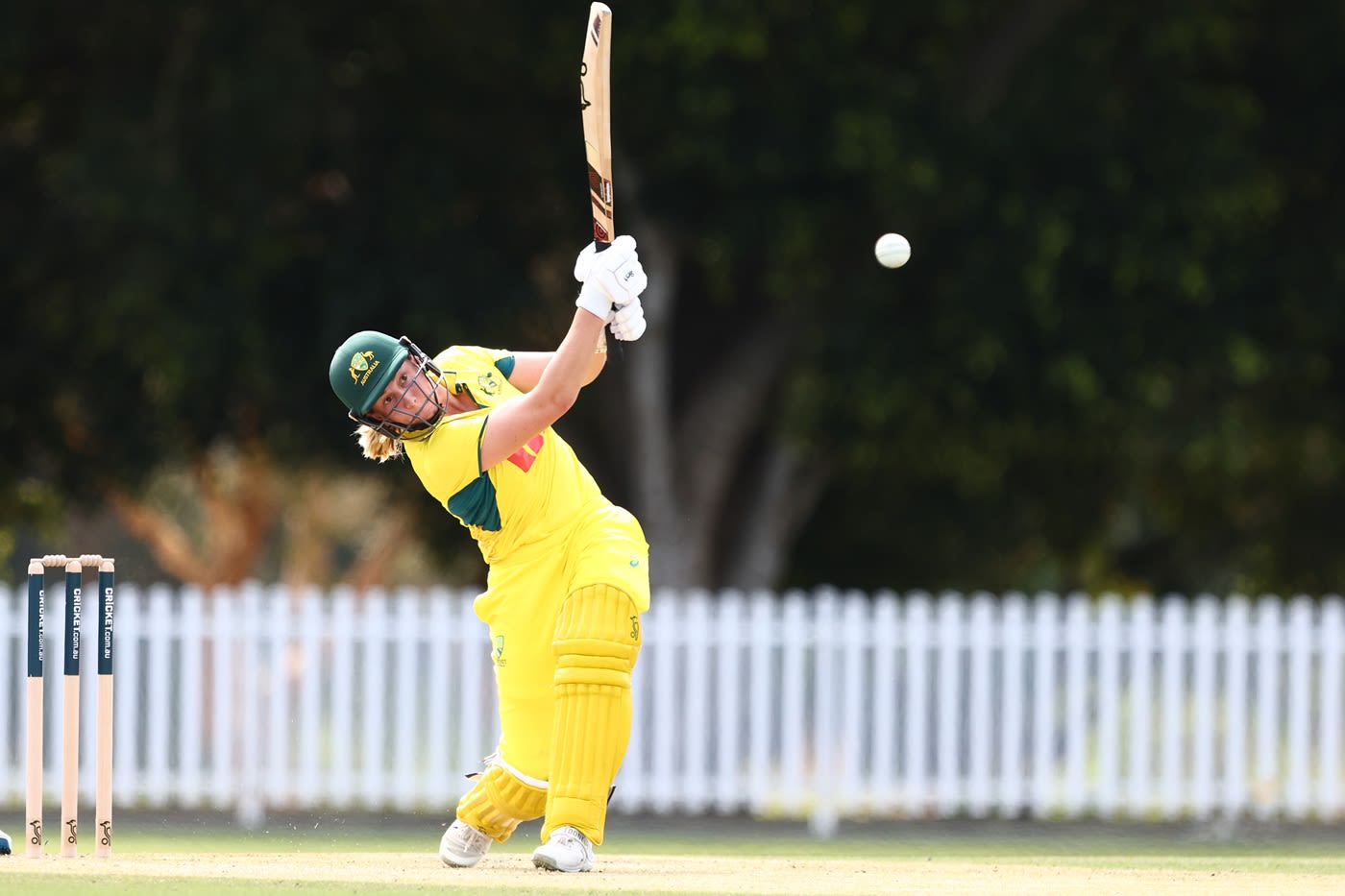Anika Learoyd hits a big one during her 92 not out