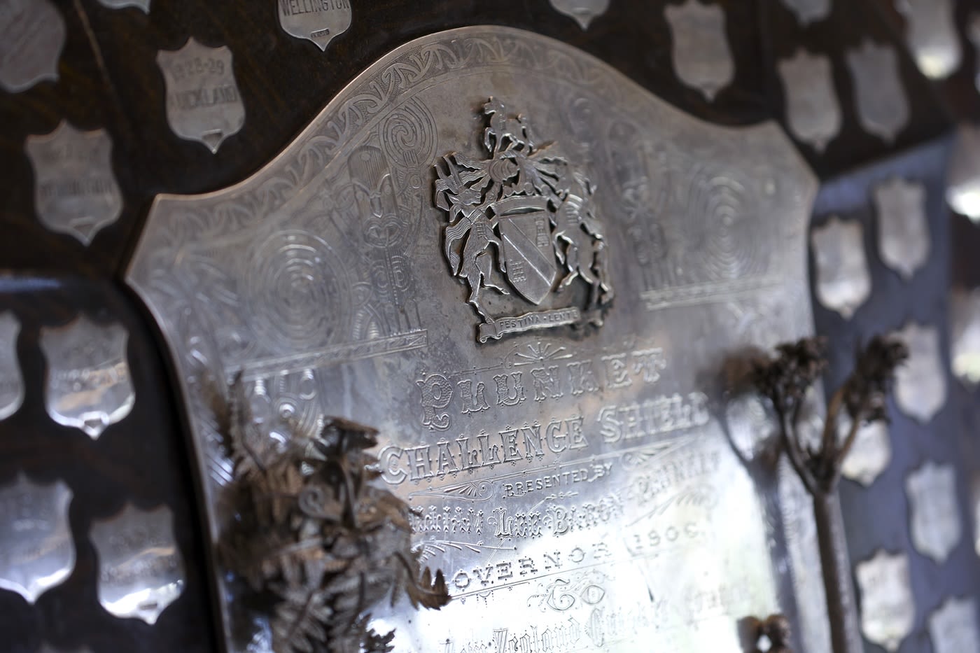 The Plunket Shield in display in Wellington