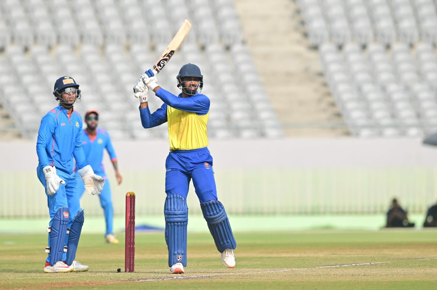R Smaran likes to go big against spinners