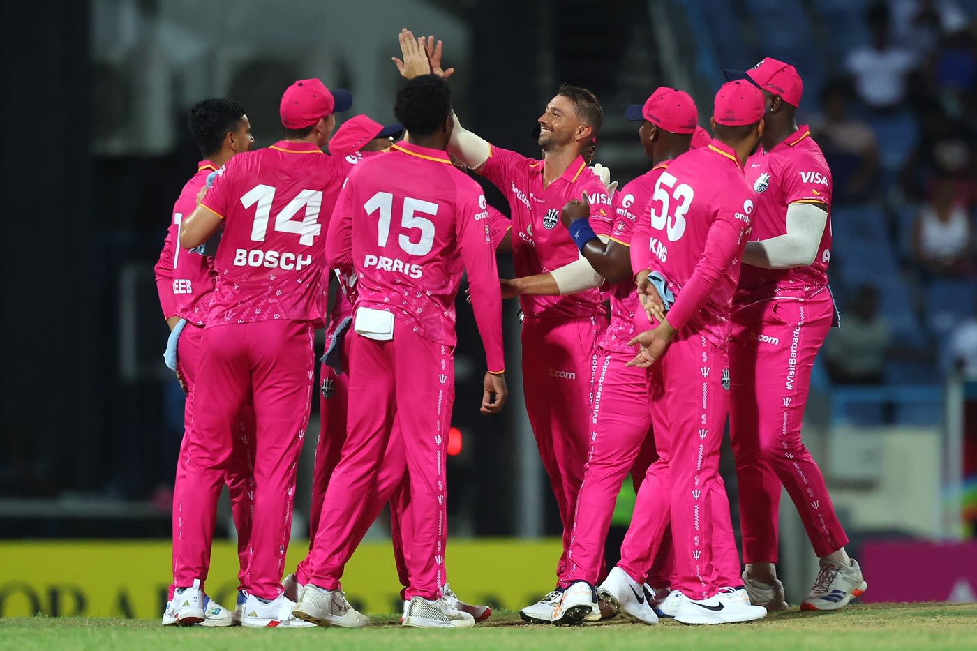 Daniel Sams celebrates a wicket