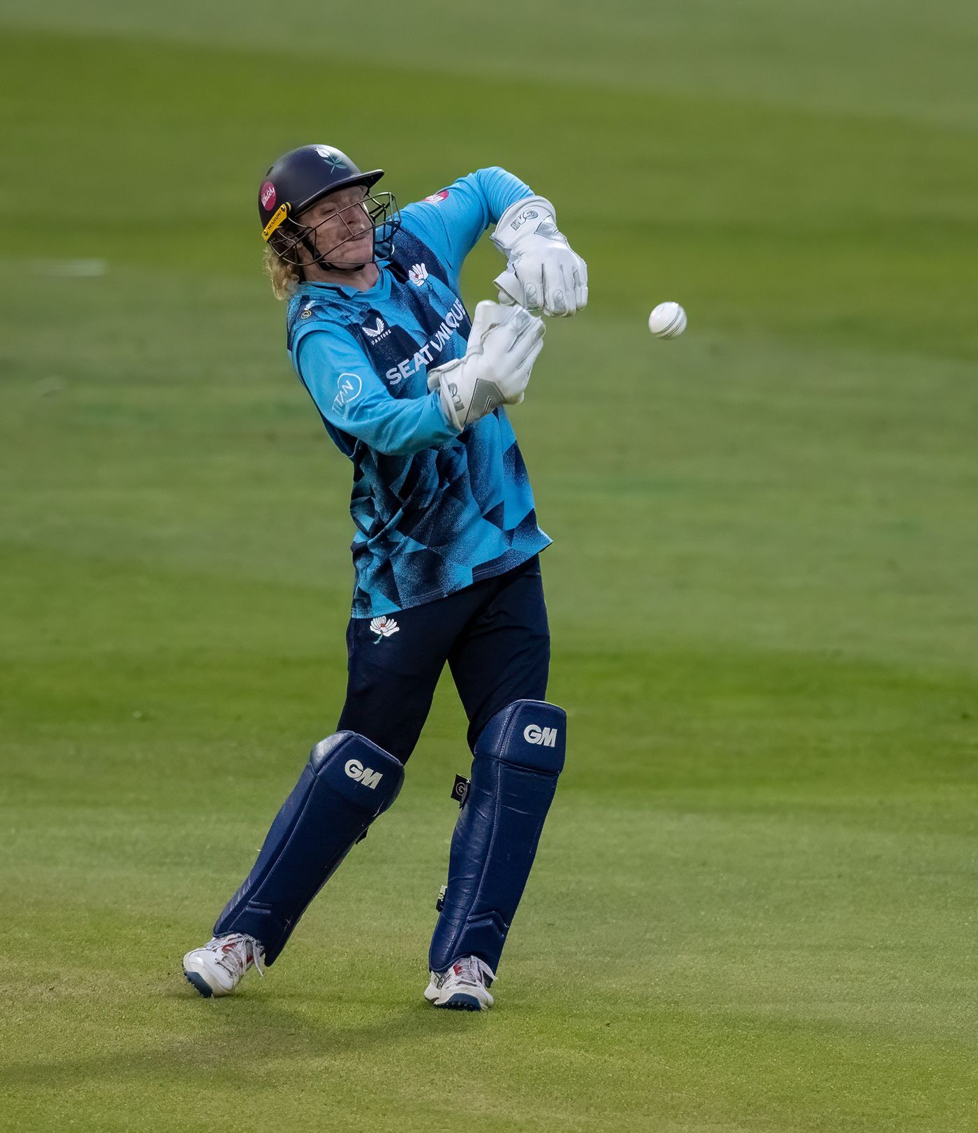Harry Duke keeping wicket