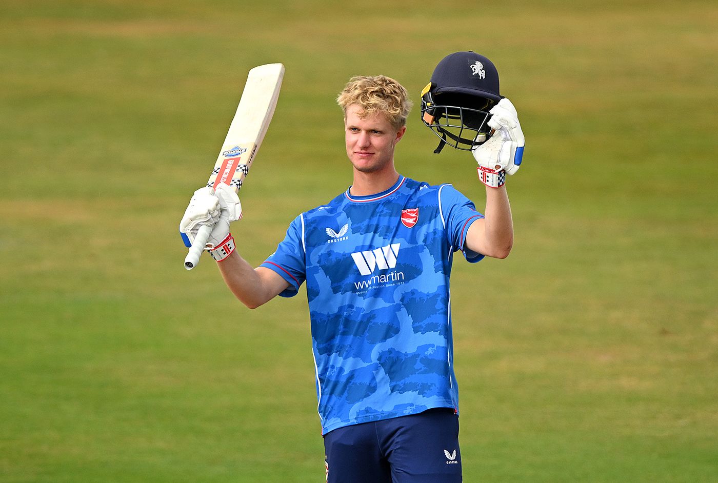 Ben Dawkins celebrates his century
