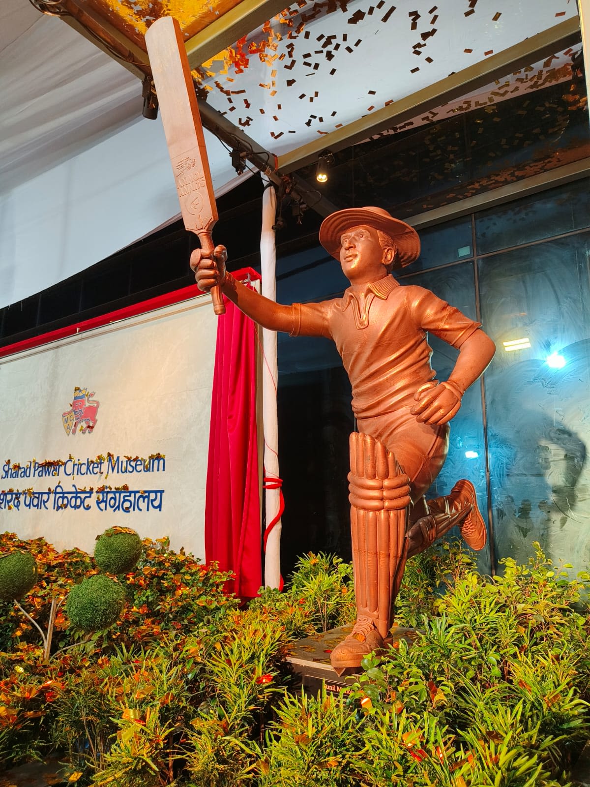 Sunil Gavaskar's statue at the Sharad Pawar Cricket Museum