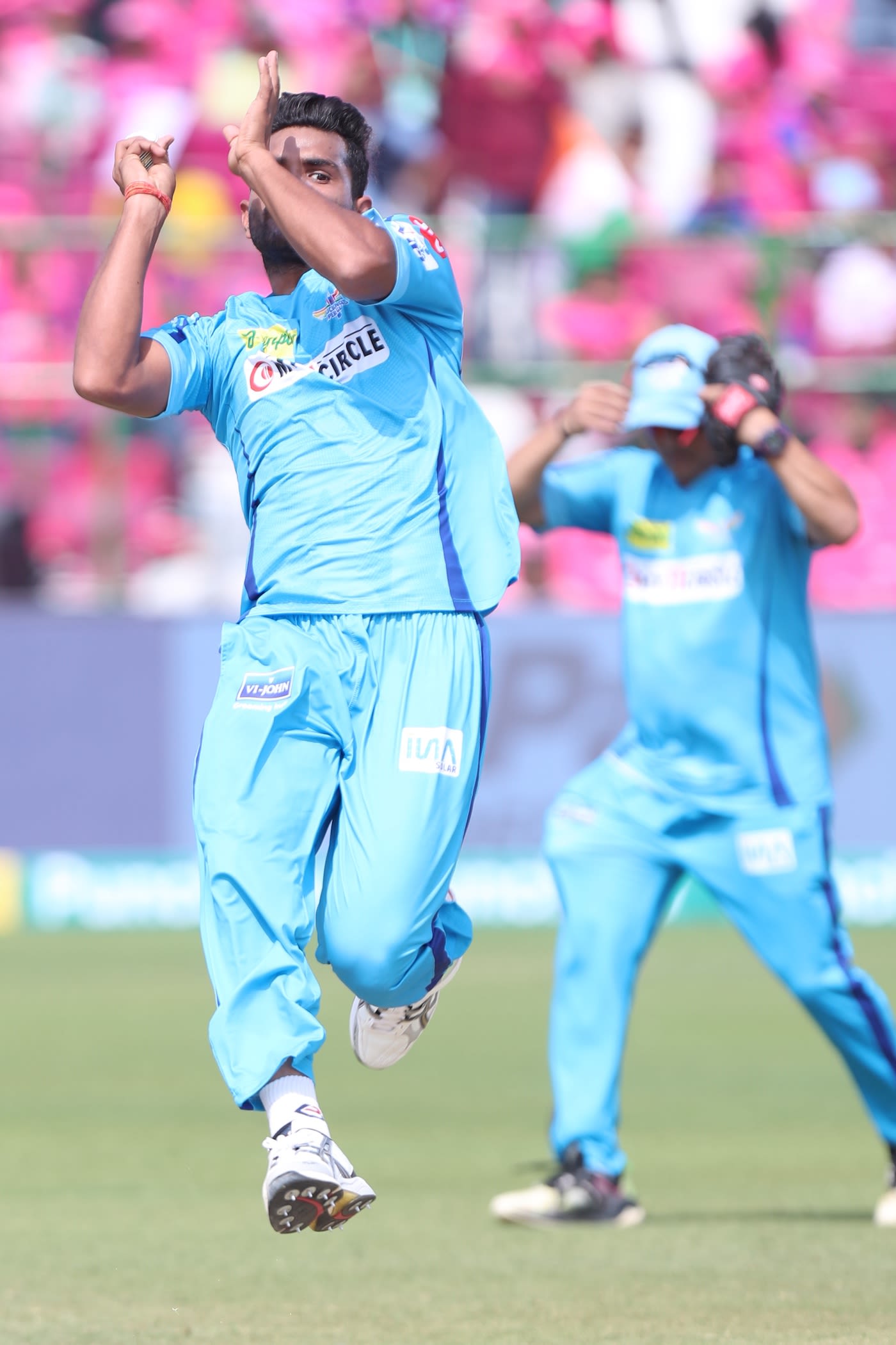 Shivam Mavi bowls in the nets