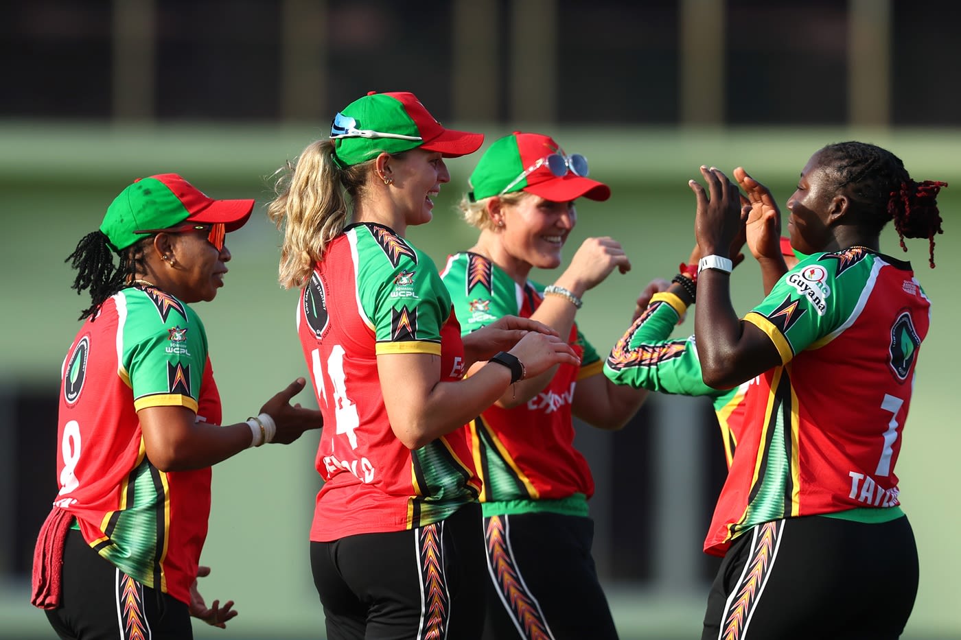 Guyana Amazon Warriors Women celebrate a wicket